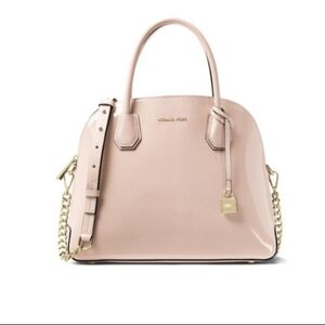 Michael Kors Patent Leather Mercer Handbag Pink